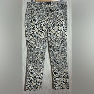 NYDJ Black and Cream Leopard Print Cropped Pants